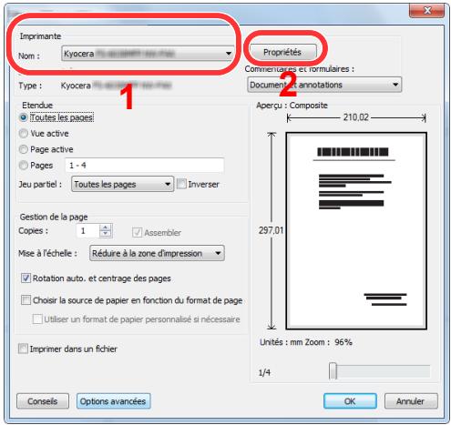 KYOCERA ECOSYS P5021CDN - Configurer les paramètres - 1