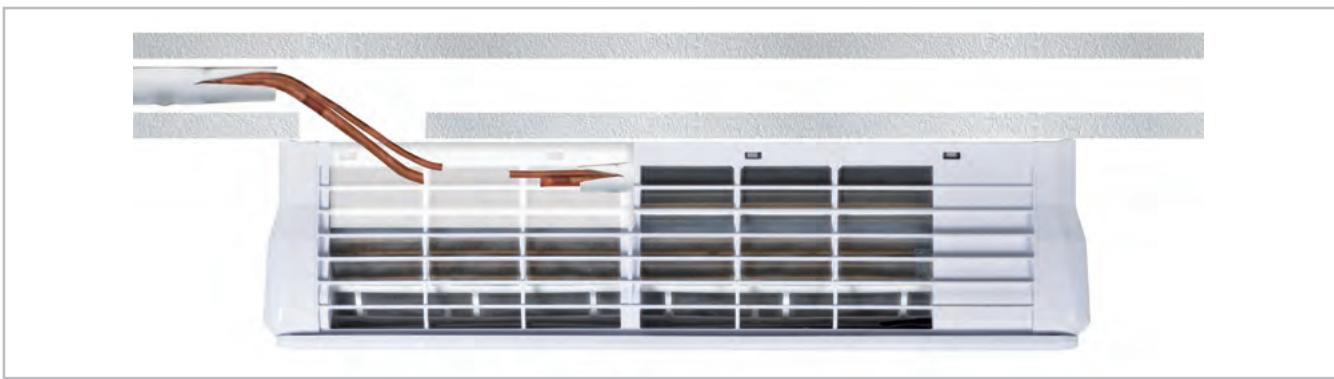 REMKO ML 525DC - Raccordement de l'unité interieure en cas de montage encastré des conduites de frigorigène - 1