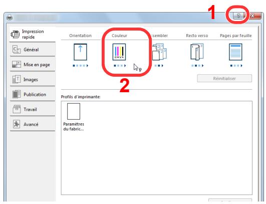 KYOCERA ECOSYS P5021CDW - Affichage de l'aide du pilote d'imprimante - 1