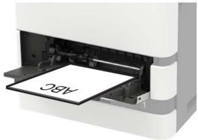 LEXMARK MS725DVN - Chargez le papier avec la face imprimable tournée vers le haut. - 2
