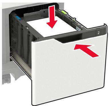 LEXMARK MS725DVN - Chargement du papier au format A4, Lettre, Légal, Oficio et Folio - 10