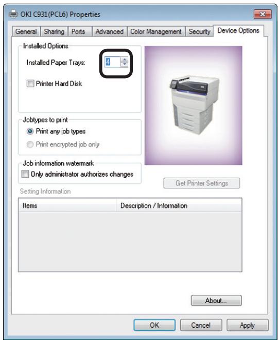 OKI PRO9542DN - En utilisant une connexion de réseau, cliquer [Informations de l'imprimante]. - 1