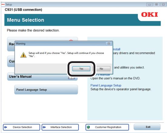 OKI PRO9542DN - Dans le menu, cliquer [Terminer (Exit)]> [Oui (Yes)]. - 1