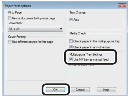 OKI PRO9542DN - Cliquer [Paper Feed Options (Options d'introduction du papier)]. - 2