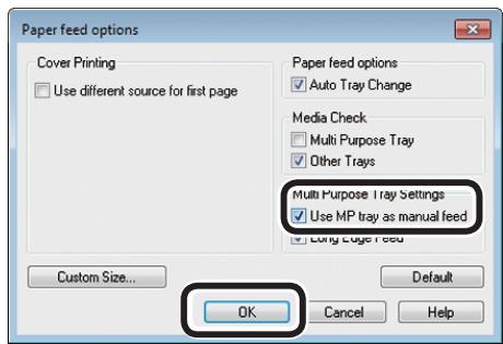 OKI PRO9542DN - Cliquer [Options d'introduction du papier (Paper Feed Options)]. - 2