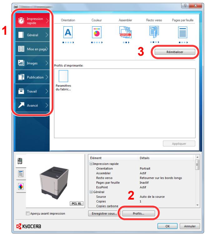 KYOCERA ECOSYS P8060CDN - Écran des paramètres d'impression du pilote d'imprimante - 1