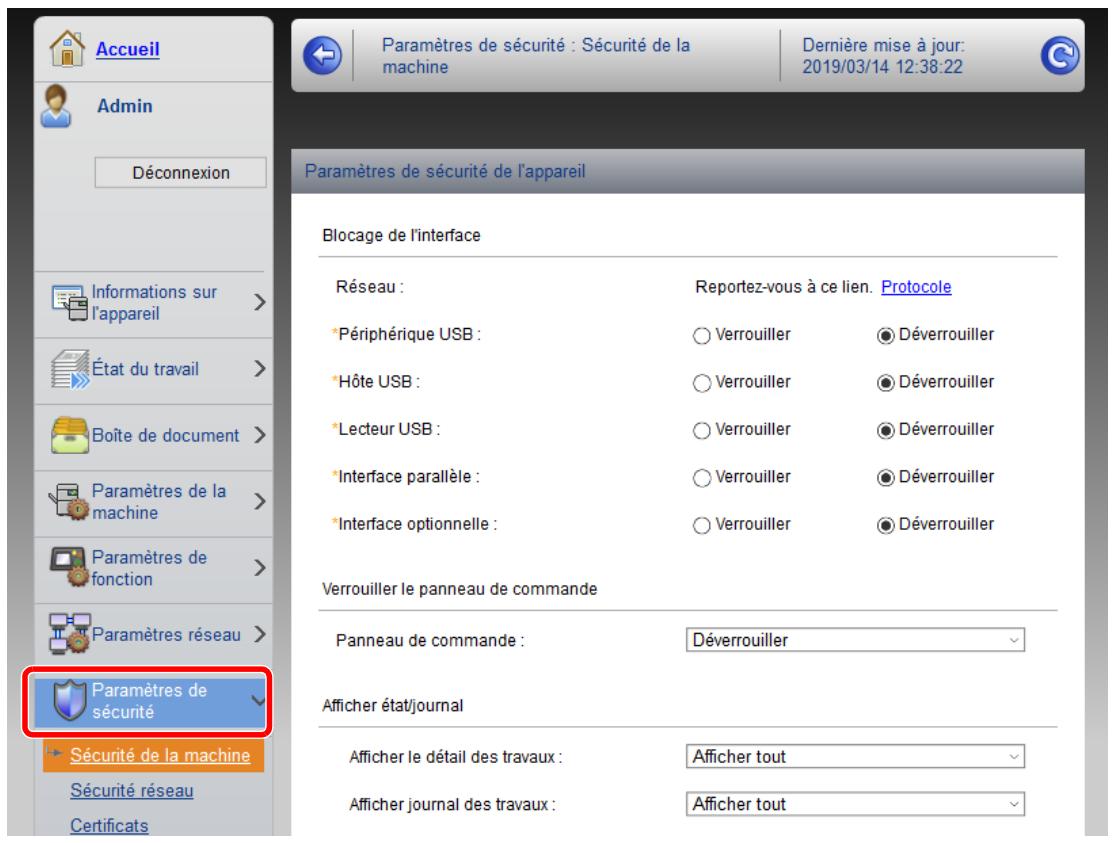 KYOCERA ECOSYS P3260DN - Configurer les paramètres de sécurité. - 1