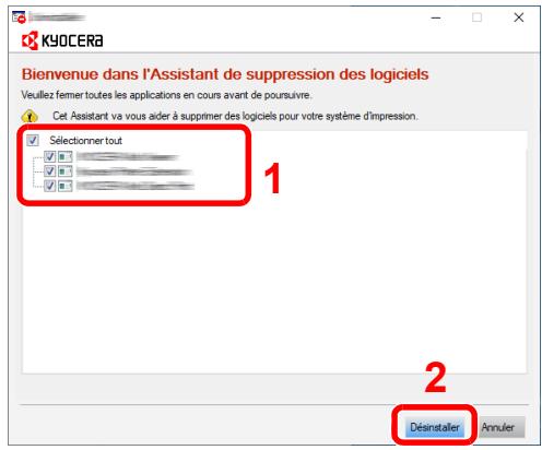 KYOCERA ECOSYS P3260DN - Désinstaller le logiciel. - 1