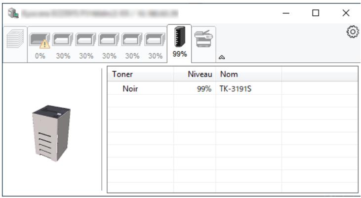 KYOCERA ECOSYS P3260DN - Onglet état cartouche - 1