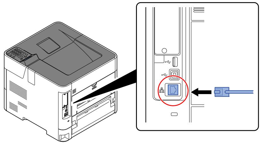 KYOCERA ECOSYS P3260DN - Raccorder le câble à la machine. - 1