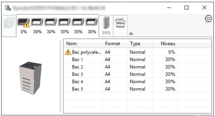 KYOCERA ECOSYS P3260DN - Onglet état bac à papier - 1