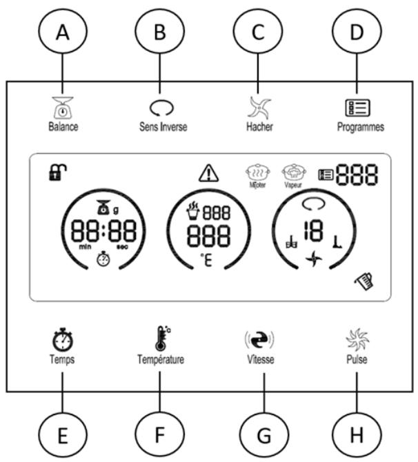 COMPACT COOK PRO - L'écran est bordé de 8 boutons tactiles pour accéder à toutes les fonctions - 1