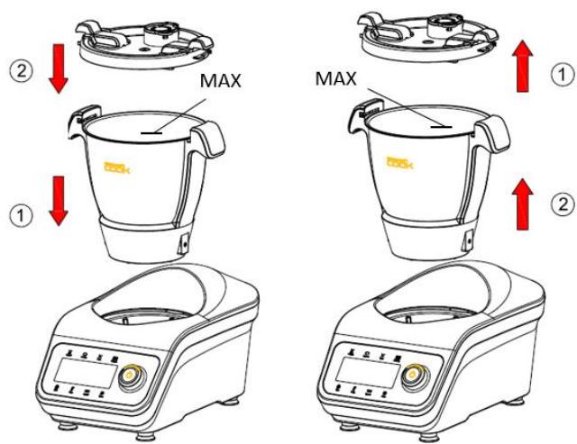 COMPACT COOK PRO - Verrouiller le bol et le couvercle - 1