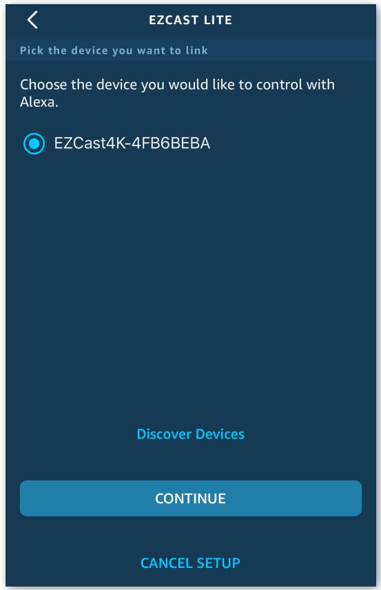 AMAZON ECHO - Pick the EZCast device you want to link to - 1