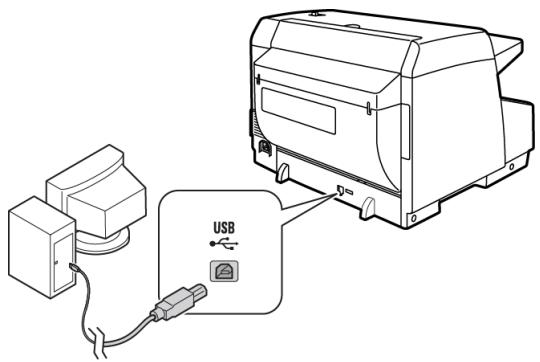 XEROX DOCUMATE 4790 - Connexion du câble USB et mise sous tension - 1