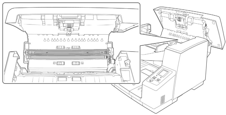 XEROX DOCUMATE 4790 - Nettoyage de la VITRE du scanneur et des plaques de FOND - 3