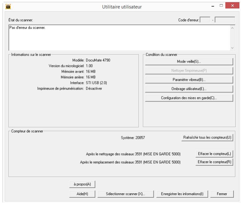 XEROX DOCUMATE 4790 - Options de l'écran principal - 1