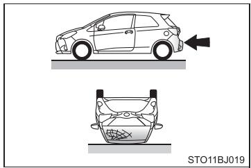 TOYOTA YARIS GR - Types de collisions dans lesquelles les airbags SRS (latéraux et rideau) peuvent ne pas se déployer - 3