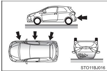 TOYOTA YARIS GR - Types de collisions dans lesquelles les airbags SRS (frontaux) peuvent ne pas se déployer - 1