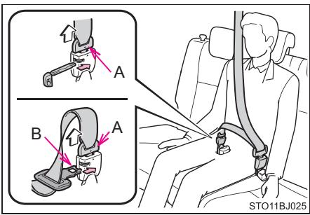 TOYOTA YARIS GR - Comment détacher et ranger la ceinture de sécurité centralearrêté - 2