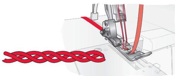 PFAFF HOBBYLOCK 2.5 - Nattes avec la chaîne hors tissu - 1