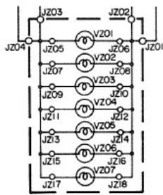MARANTZ 2100L - DIAL LAMP BOARD SCHEMATIC DIAGRAM AND COMPONENT LOCATIONS - PZ01 - 1