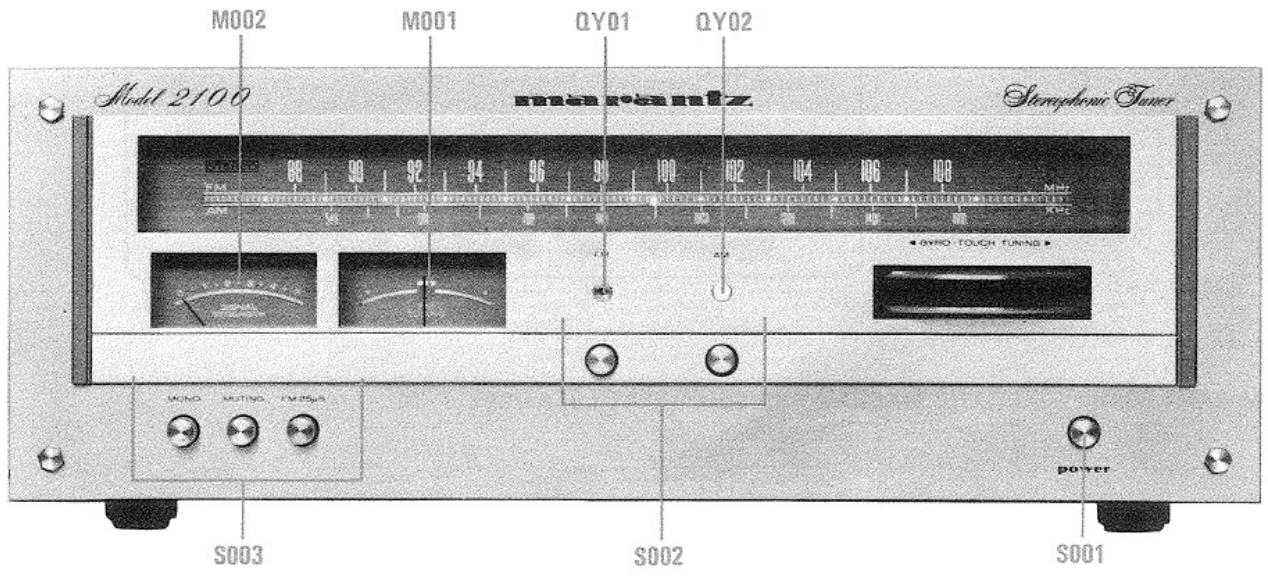 MARANTZ 2100L - CABINET - FRONT VIEW - U.S.A. & CANADA - 1