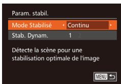 CANON G7X - Modification des réglages de l'option Mode Stabilisé - 3