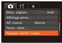 CANON G7X - Enregistrement des informations d'identification de visage - 1