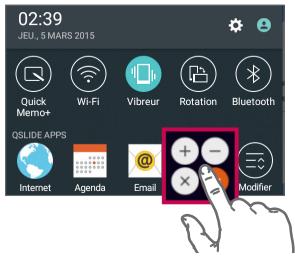 02:39 JEU, 5 MARS 2015 Quick Meme+ Wi-Fi Vibreur Rotation Bluetooth QSLIDE APPS Internet Agenda Email Modifier