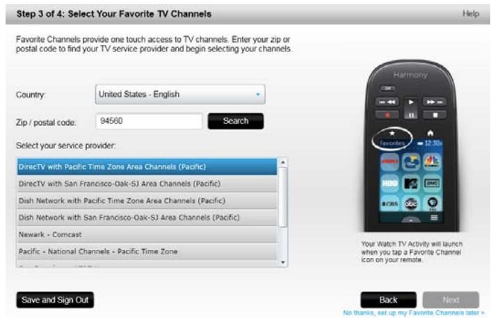 LOGITECH HARMONY ULTIMATE ONE - Setting up Favorites - 1