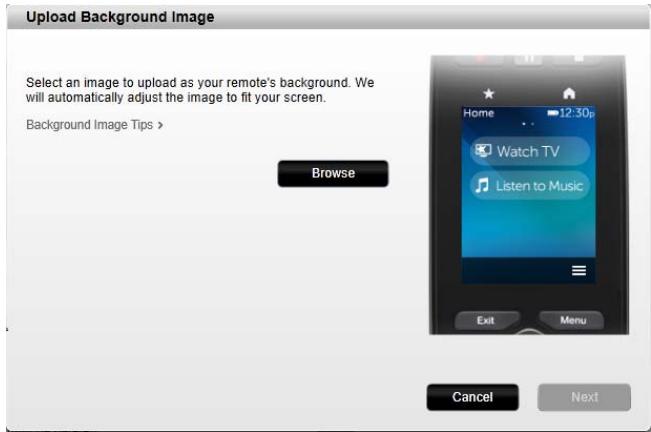 LOGITECH HARMONY ULTIMATE ONE - Uploading your own background image - 3