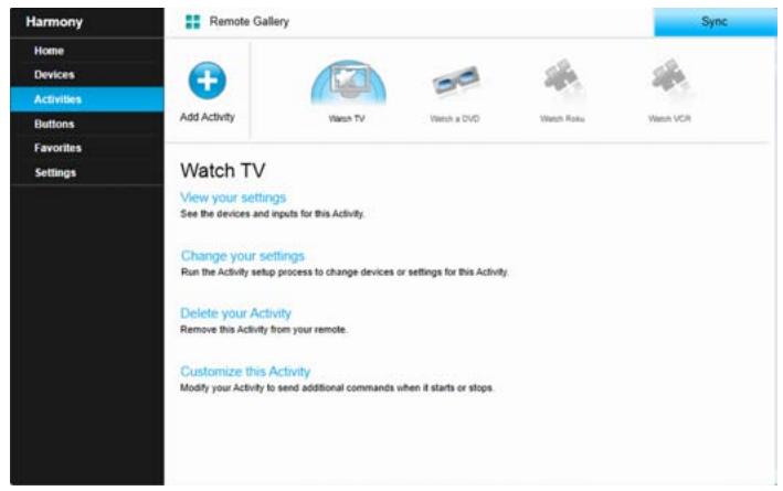 LOGITECH HARMONY ULTIMATE ONE - Viewing Activity settings - 1