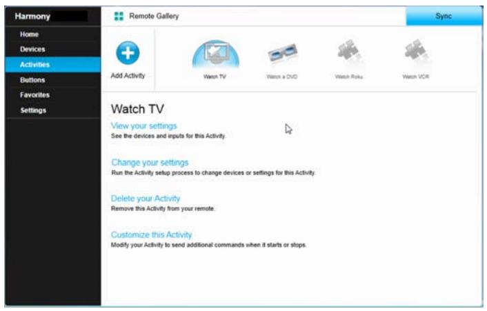 LOGITECH HARMONY ULTIMATE ONE - Customizing Activities - 1