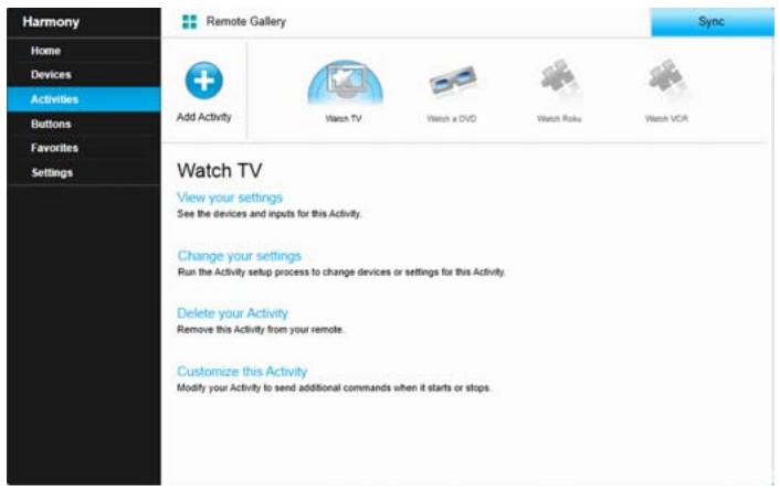 LOGITECH HARMONY ULTIMATE ONE - Deleting an Activity - 1