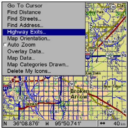 LOWRANCE 5200C - Find Interstate Highway Exits - 1