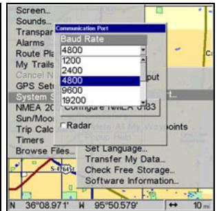 LOWRANCE 5200C - Communications Port Configuration - 3