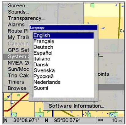 LOWRANCE 5200C - Set Language - 1