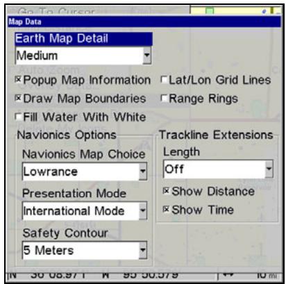 LOWRANCE 5200C - To get to Map Data: - 1