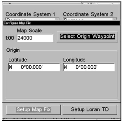 LOWRANCE 5200C - To configure a map fix: - 1