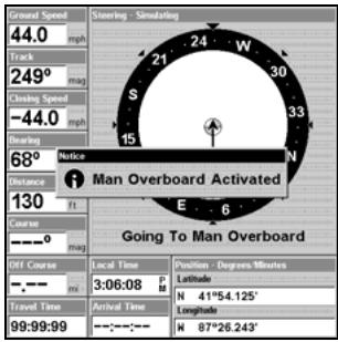 LOWRANCE 5200C - Navigate Back to MOB Waypoint - 1