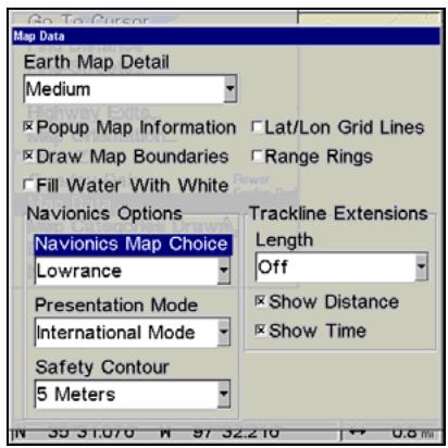 LOWRANCE 5200C - To display a Navionics chart: - 1