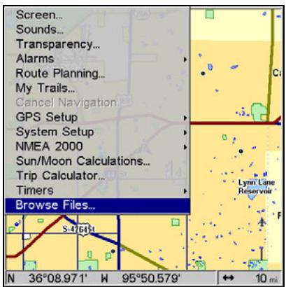 LOWRANCE 5200C - Check MMC Files and Storage Space - 1