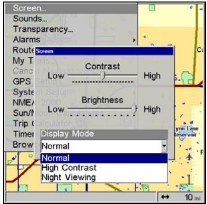LOWRANCE 5200C - Once in the Screen menu: - 3