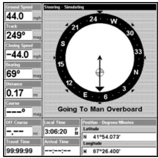 LOWRANCE 5200C - Navigate Back to MOB Waypoint - 2