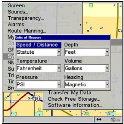 LOWRANCE 5200C - Units of Measure - 1