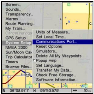 LOWRANCE 5200C - Communications Port Configuration - 1