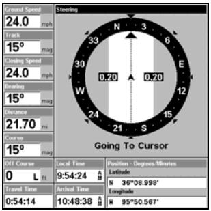 LOWRANCE 5200C - Navigate to Cursor Position on Map - 4