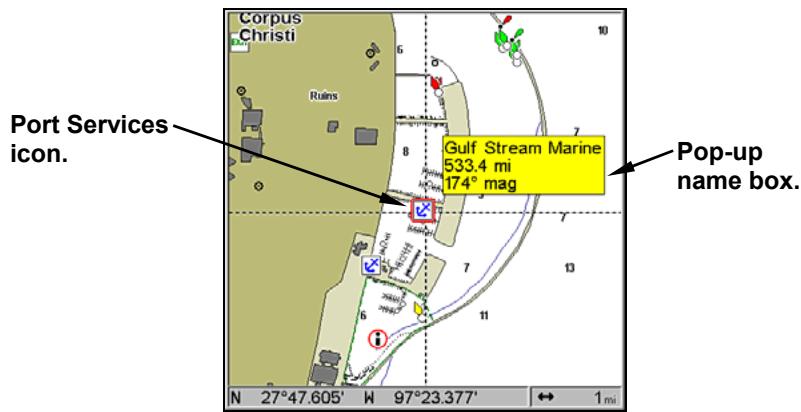 LOWRANCE 5200C - To view Port Services information: - 1