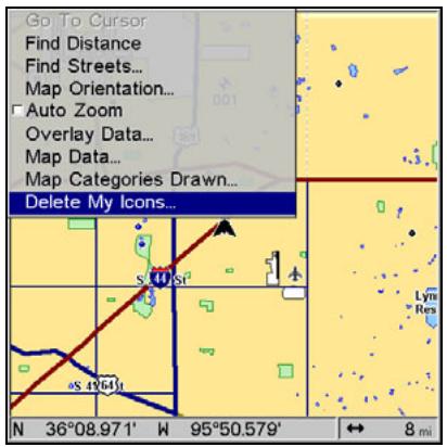LOWRANCE 5200C - Delete an Icon - 1